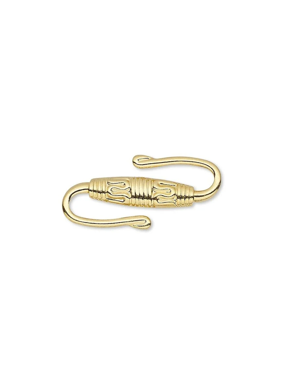 2 Fancy Rope 25mm 18K Gold Plated S-Hook Clasps Necklace Findings